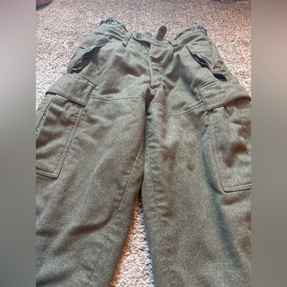 Vintage Huckelhoven Military Pants Mens 30x26 Wool Blend Cargo Field 60s Germany - Picture 4 of 11